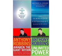 The Power of Now, Surrender Experiment, Awaken The Giant Within, Unlimited Power 4 Books Collection Set