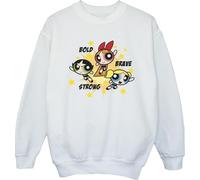 The Powerpuff Filles Fille Courageux Courageux Fort Sweat-shirt BI33119 (116) (Blanc)