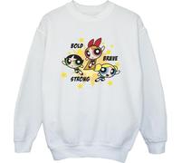 The Powerpuff Girls Garçons Filles Courageux Courageux Forts Sweat-shirt BI52381 (152-158) (Blanc)