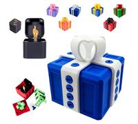 The Prank Box - Hilarious Screw Challenge with Middle Finger Surprise, 3D Printed Annoying Gift Box Ornaments, The Annoying Present, Prank Gift Box for Birthday, Christmas, Halloween (Blue, White)