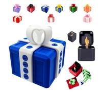 The Prank Box - Hilarious Screw Challenge with Middle Finger Surprise, The Annoying Present with Middle Finger, Prank Gift Box for Birthday, Christmas, Halloween(Blue White)