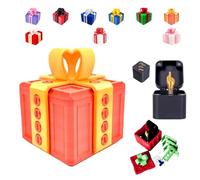 The Prank Box - Hilarious Screw Challenge with Middle Finger Surprise, The Annoying Present with Middle Finger, Prank Gift Box for Birthday, Christmas, Halloween(Orange-Gold)