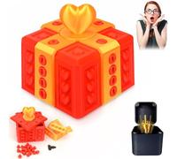 The Prank Box Lot de 2 boîtes à farces avec doigt d'honneur - Cadeau de Père Noël secret pour homme et femme - Boîte cadeau surprise amusante et ennuyeuse pour le Nouvel An - Cadeau à vis imprimé 3D