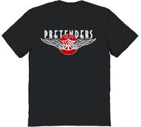 The Pretenders Band T Shirt Logo Adult Black Short Sleeve British-American Rock Band Retro Style Graphic Tees Manches Courtes(Medium)