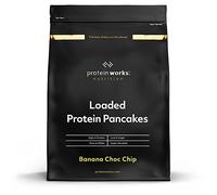 THE PROTEIN WORKS - Pancakes Protéinés | Mélange pour crêpes Premium | Snack Idéal | Petit-Dejeuner protéiné | 8 Potions | Banane Et Pépites De Chocolat | 500g