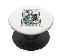 The Pug Mom Squelette Cadeau Spooky Season Halloween Carlin noir PopSockets PopGrip Adhésif