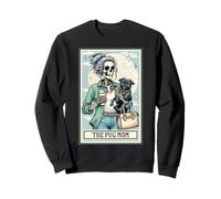The Pug Mom Squelette Cadeau Spooky Season Halloween Carlin noir Sweatshirt