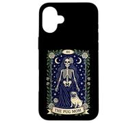 The Pug Mom Squelette Gothique Rose Tarot Amoureux des Chiens Coque pour iPhone 16 Plus