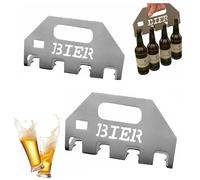 The Quad Beer Opener & Carrier, Beer Bottle Opener & Holder for 4 Bottles, 4-In-1 Stainless Steel Bottle Opener & MultiBeer Holder Ultimate Party Tool (2pcs)