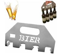 The Quad Beer Opener & Carrier, Beer Bottle Opener & Holder for 4 Bottles, 4-In-1 Stainless Steel Bottle Opener & MultiBeer Holder Ultimate Party Tool (1pcs)