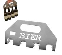 The Quad Beer Opener & Carrier, Beer Opener Carrier for 4 Bottles, Stainless Steel 4-in-1 Bottle Opener for Beers Lovers, Bbqs, Parties, Tailgates (1pcs)
