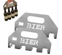 The Quad Beer Opener & Carrier, Beer Opener Carrier for 4 Bottles, Stainless Steel 4-in-1 Bottle Opener for Beers Lovers, Bbqs, Parties, Tailgates (2pcs)