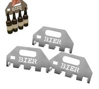 The Quad Beer Opener & Carrier, Beer Opener Carrier for 4 Bottles, Stainless Steel 4-in-1 Bottle Opener for Beers Lovers, Bbqs, Parties, Tailgates (3pcs)