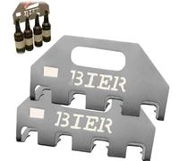The Quad Beer Opener & Carrier,Stainless Steel Beers Opener & Beer Holder with Handle,Portable Compact Bottle Opener for 4 Bottles for BBQ,Parties,And Tailgates (2)