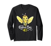 The Queen Bee is 40 Honeybee Hive 40e Anniversaire Femme Manche Longue
