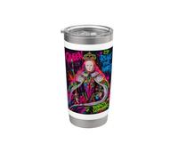 The Queen, Cool Hand Drawn Graffiti Queen Cartoon Graphic Gobelet isotherme en acier inoxydable double paroi