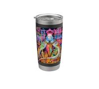 The Queen, Cool Hand Drawn Graffiti Queen Cartoon Graphic Gobelet isotherme en acier inoxydable double paroi