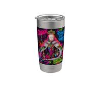 The Queen, Cool Hand Drawn Graffiti Queen Cartoon Graphic Gobelet isotherme en acier inoxydable double paroi