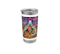 The Queen, Cool Hand Drawn Graffiti Queen Cartoon Graphic Gobelet isotherme en acier inoxydable double paroi