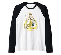 The Queen, Cool Hand Drawn Queen Cartoon Graphic Design Manche Raglan