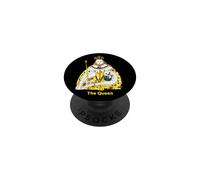 The Queen, Cool Hand Drawn Queen Cartoon Graphic Design PopSockets PopGrip Adhésif