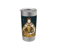 The Queen, Cool Portrait Drawn Art, Be a Queen Graphic Gobelet isotherme en acier inoxydable double paroi