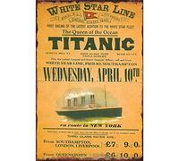 The Queen of The Ocean Titanic Étain Mur Signe Affiche de Fer Métal Mur étain Panneau Attention Plaque Rétro décoration Murale pour Café Bar Hôtel Jardin Parc