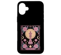 The Queen Tarot Joueur d'échecs floral Coque pour iPhone 16 Plus