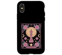 The Queen Tarot Joueur d'échecs floral Coque pour iPhone X/XS