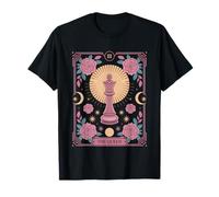 The Queen Tarot Joueur d'échecs floral T-Shirt
