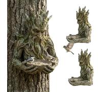 The Quiet Offrant Une Sculpture d'alimentation for Oiseaux Intégrée Aux Arbres, Mangeoire for Anciens Millénaires en Plein Air avec Trou De Serrure Caché(B)