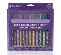 The Quilted Bear Aiguilles à Crochet avec Manche Doux (Lot de 12) - Set Crochet Ergonomique Idéal pour Débutants & Professionnels - Motif Marbre & Coloré - Gamme Complète 2 mm à 8 mm
