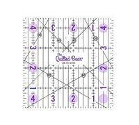 The Quilted Bear Règle de matelassage en acrylique transparent antidérapant pour patchwork couture et patchwork avec lignes noires transparentes et angles de 30 45 et 60 degrés (carré 11,4 x 11,4 cm)