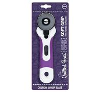 The Quilted Bear Rotary Cutter - Cutter rotatif ergonomique à prise souple pour tissu avec lame de coupe tranchante et système de remplacement de lame facile (45mm)