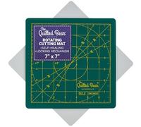 The Quilted Bear Tapis de découpe rotatif 17,8 x 17,8 cm - Tapis de découpe carré auto-cicatrisant rotatif à 360° avec mécanisme de verrouillage innovant pour le matelassage et la couture (Vert)