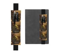 The Radio Porte-stylo en cuir noir avec bande élastique réglable de 21,1 à 4,6 cm Compatible avec la plupart des ordinateurs portables