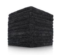 The Rag Company - Creature Lot de 10 Serviettes Professionnelles sans Bords pour Nettoyage Automobile 70/30, Microfibre pelucheuse, Polissage et Polissage, 420 g/m², 40,6 x 40,6 cm, Noir