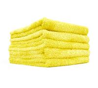 The Rag Company - Eagle Edgeless 350 (Lot de 5) Serviettes coréennes Professionnelles en Microfibre 70/30 mélangées Super pelucheuses, 350 g/m², 40,6 x 40,6 cm, Jaune
