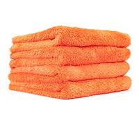 The Rag Company - Eagle Edgeless 500 Lot de 4 Serviettes Professionnelles en Microfibre Super pelucheuses 70/30, 500 g/m², 40,6 x 40,6 cm, Orange