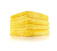 The Rag Company - Eagle Edgeless 500 - Serviettes coréennes Professionnelles 70/30 en Microfibre, Tissage Circulaire, 500 g/m², 40,6 x 40,6 cm, doré (Lot de 4)