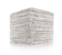The Rag Company - Serviettes Creature Edgeless Auto Detailing ; Mélange professionnel 70/30, microfibre pelucheuse à double poil, polissage et polissage, 420 g/m² - 40,6 x 40,6 cm - Gris glacé - Lot