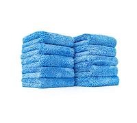 The Rag Company - The Eaglet 500 - Mélange Professionnel coréen 70/30 ; Serviettes en Microfibre Super pelucheuses ; parfaites pour Roues, rétroviseurs, etc; 500 g/m² ; 20,3 x 20,3 cm ; Bleu (Lot de
