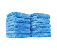 The Rag Company - The Eaglet 500 - Mélange Professionnel coréen 70/30 ; Serviettes en Microfibre Super pelucheuses ; parfaites pour Roues, rétroviseurs, etc; 500 g/m² ; 20,3 x 20,3 cm ; Bleu (Lot de