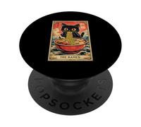 The Ramen Tarot Card Ramen Cat Bol à Nouilles Japonais Vintage PopSockets PopGrip Adhésif