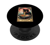 The Ramen Tarot Card Ramen Cat Bol à Nouilles Japonais Vintage PopSockets PopGrip Adhésif