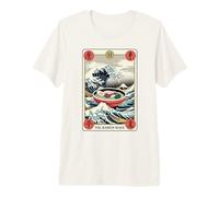 The Ramen Wave Carte de Tarot Humoristique Great Wave Off Kanagawa T-Shirt Haut de Gamme