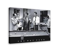 The Rat Pack Poster sur toile vintage Frank Sinatra Dean Martin Sammy Davis Jr jouant au billard Vegas Noir et blanc 20 x 30 cm