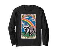 The Raton laveur Tarot Card Hippie Rainbow Funny Raton laveur Manche Longue