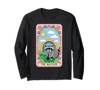 The Raton laveur Tarot Card Hippie Rainbow Funny Raton laveur Manche Longue