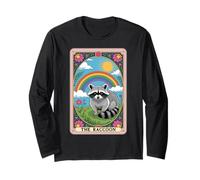 The Raton laveur Tarot Card Hippie Rainbow Funny Raton laveur Manche Longue